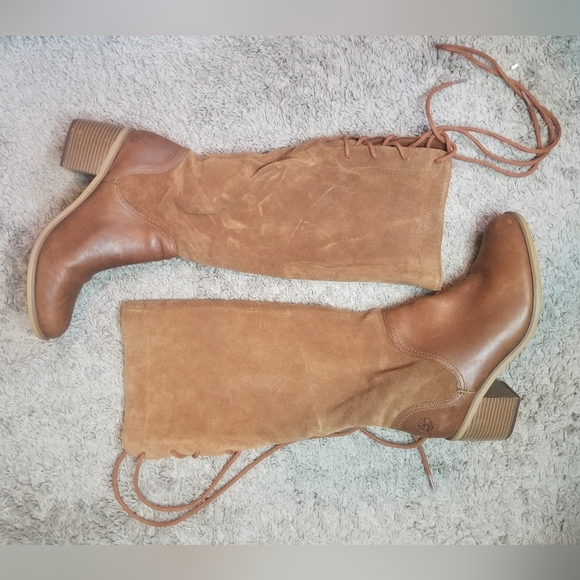 Timberland Brynlee Park Knee High Leather Boots in Brown SZ 9.5 - Picture 5 of 13